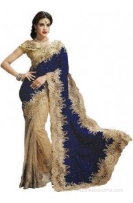 EthnicBasket Embriodered Fashion Net Sari